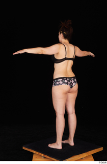 Leticia black bra floral panties lingerie standing t poses underwear…